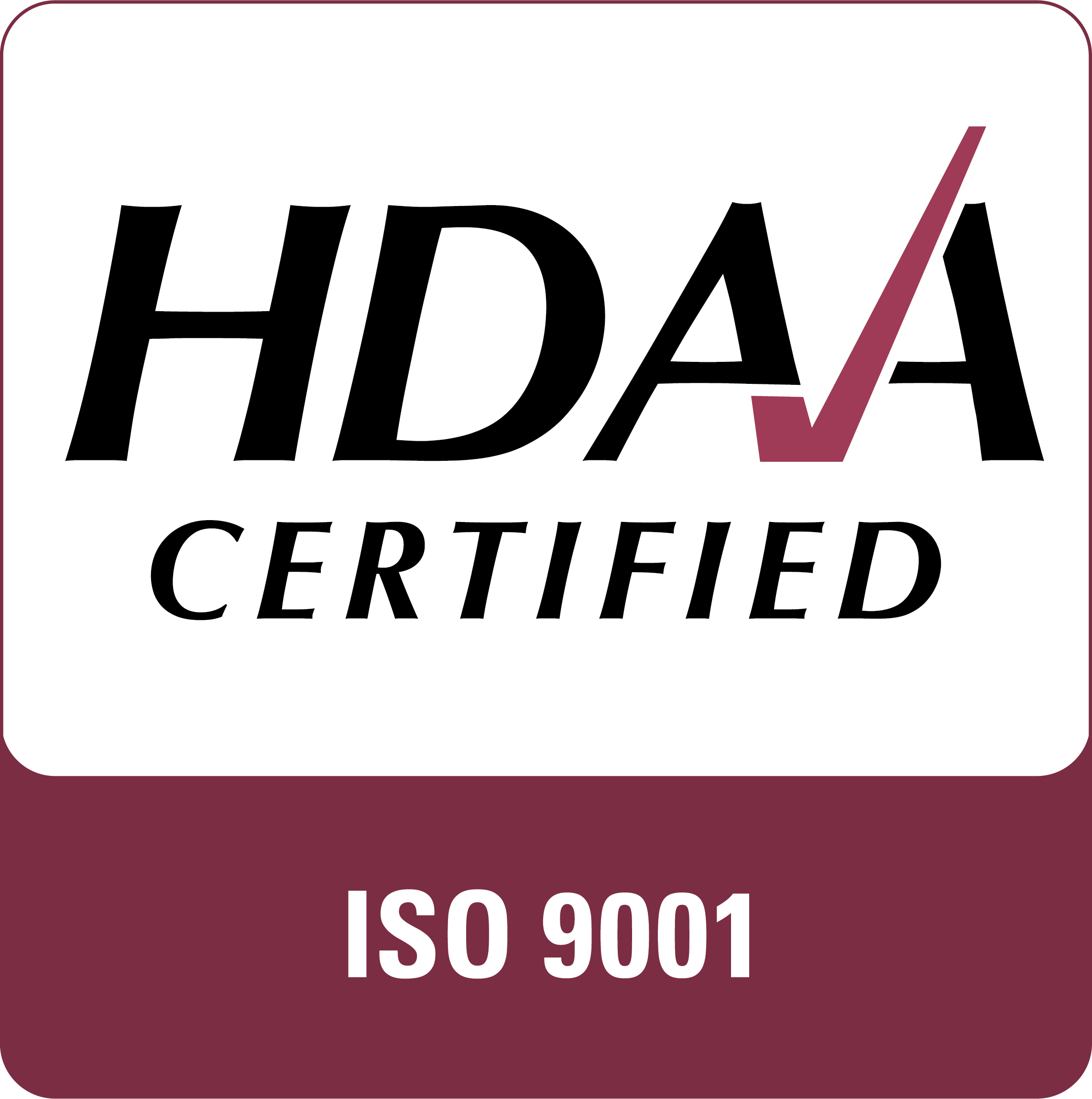 HDAA Certified ISO 9001 Mark PNG